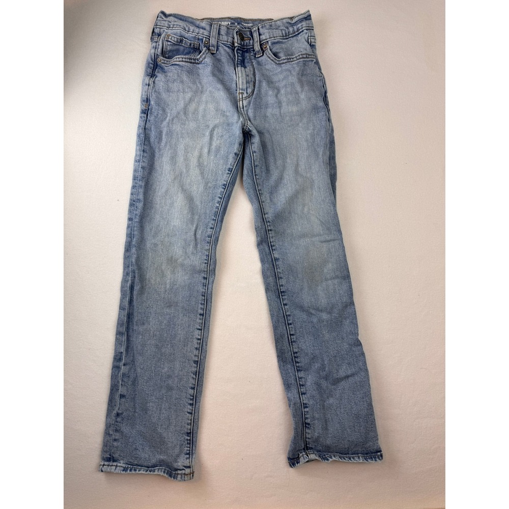 Old Navy Boys Straight Built-In Flex Jeans Size 12 Light Wash Denim